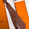Hermes Dark Maroon H LINKS SOFT SILK TIE