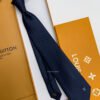 Louis Vuitton Navy MICRO DAMIER MONOGRAM SILK TIE