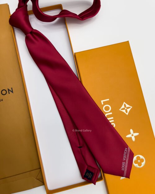 Louis Vuitton Red SOLID LOUIS VUITTON SILK TIE