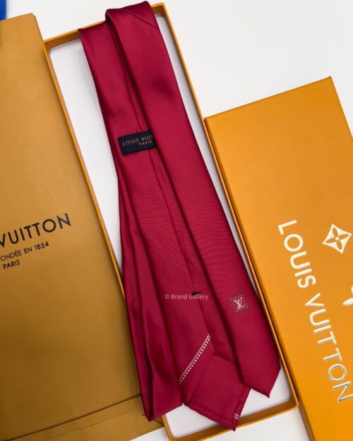 Louis Vuitton Red SOLID LOUIS VUITTON SILK TIE