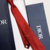 Dior Red OBLIQUE SILK TIE