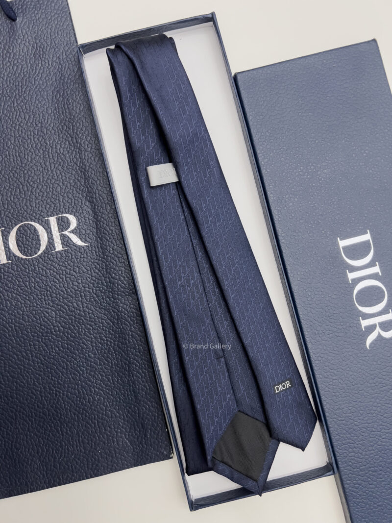 Dior Navy OBLIQUE SILK TIE