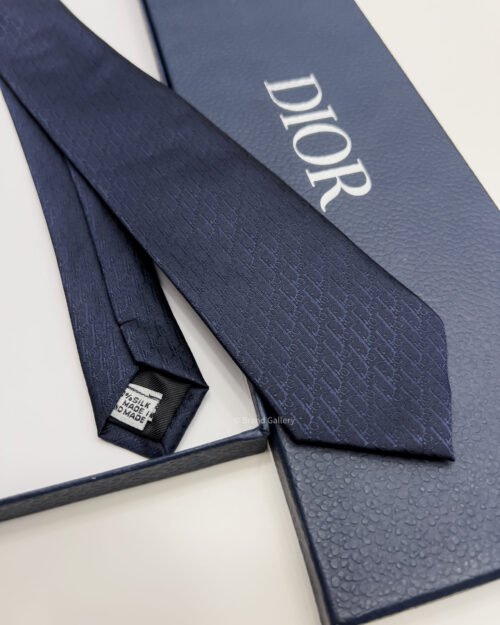 Dior Navy OBLIQUE SILK TIE