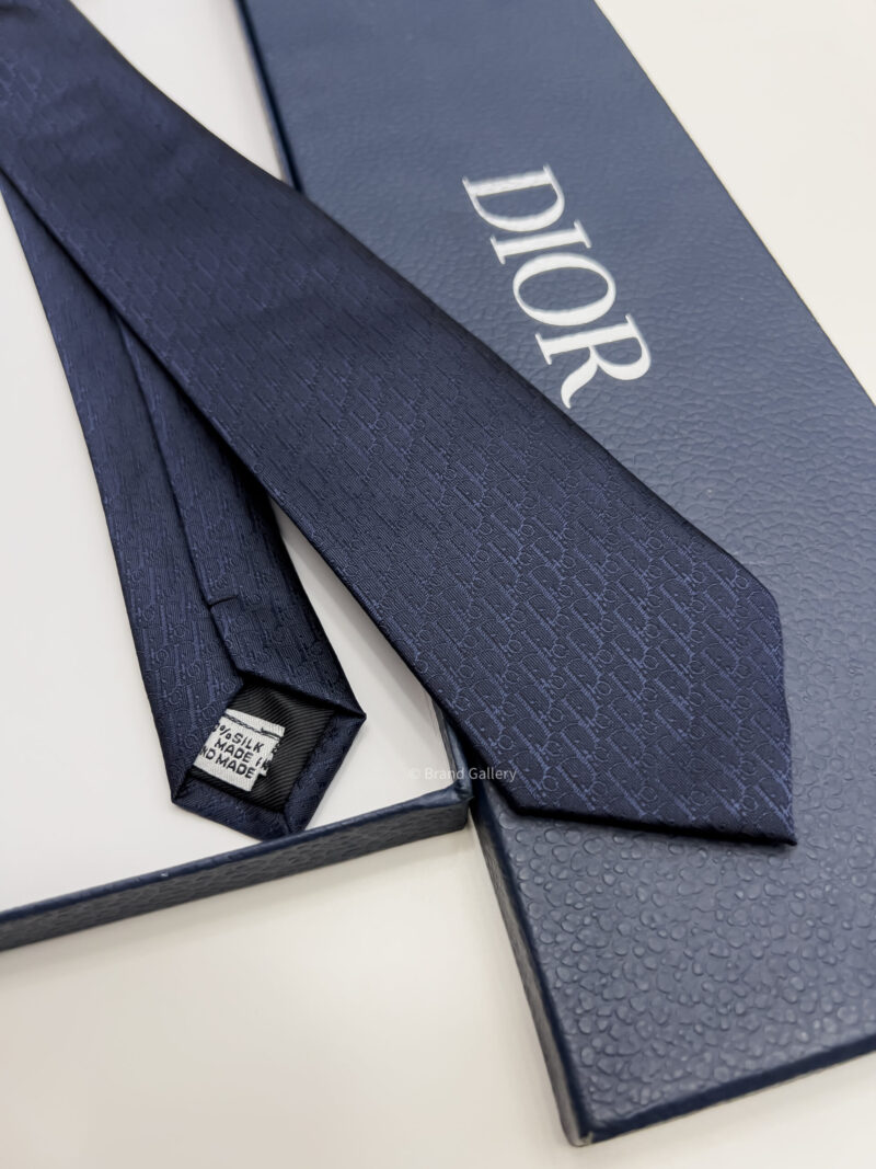 Dior Navy OBLIQUE SILK TIE