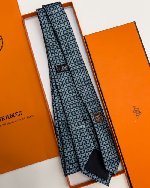 Hermes Turquoise MORS LOVE SILK TIE