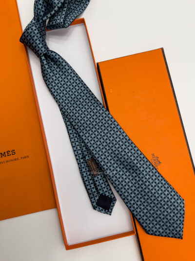 Hermes Turquoise MORS LOVE SILK TIE