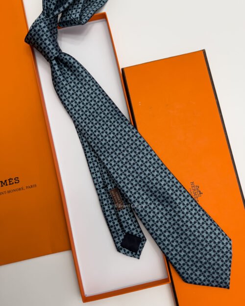 Hermes Turquoise MORS LOVE SILK TIE