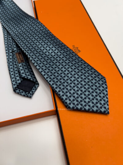 Hermes Turquoise MORS LOVE SILK TIE