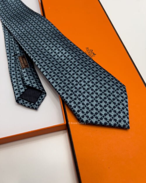 Hermes Turquoise MORS LOVE SILK TIE