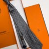 Hermes Grey MORS LOVE SILK TIE