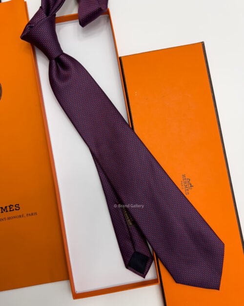 Hermes Blue Red A l'Affiche SILK TIE