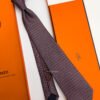 Hermes Burgundy DOUBLE BAUCHER SILK TIE