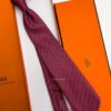 Hermes Red CLUB MIX SILK TIE
