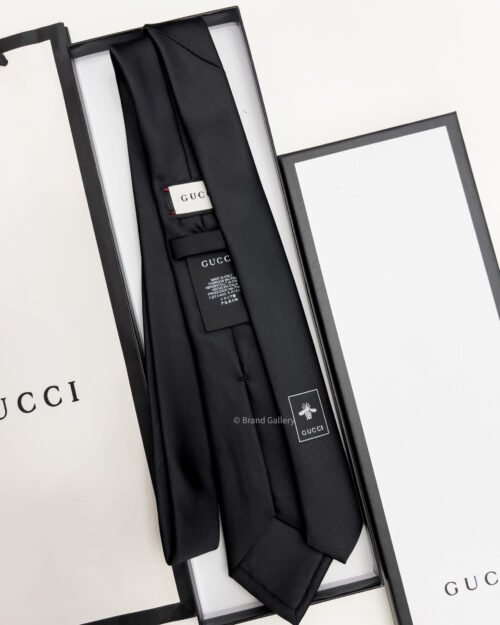 Gucci Black GIANT BEE SILK TIE