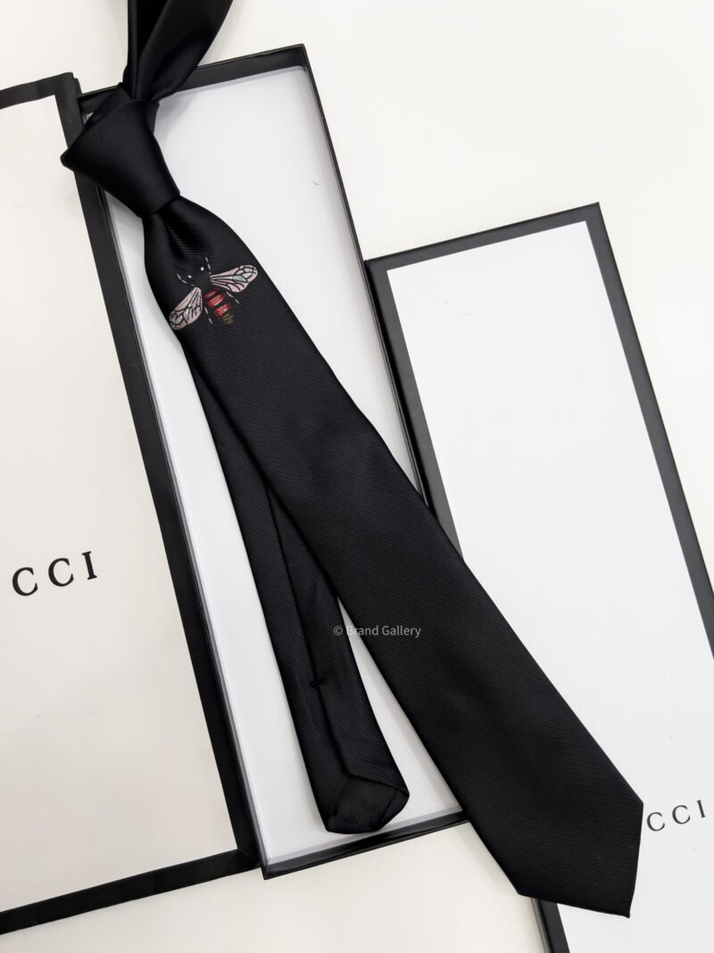 Gucci Black GIANT BEE SILK TIE
