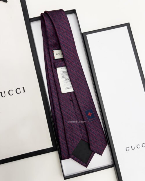 Gucci Navy with Red GG CIRCLES SILK TIE