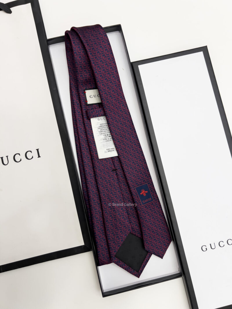 Gucci Navy with Red GG CIRCLES SILK TIE