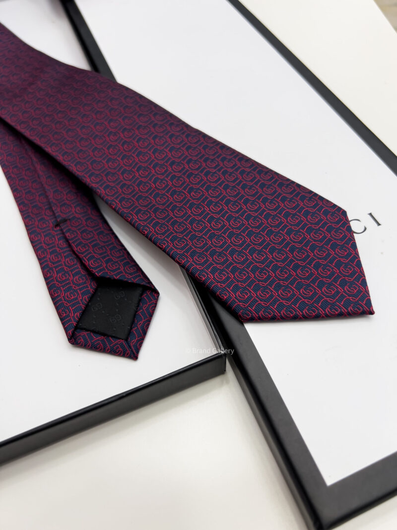 Gucci Navy with Red GG CIRCLES SILK TIE