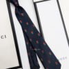 Gucci Navy RED ROSE FLOWER PATTERN SILK TIE