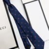 Gucci Blue ROSE GOLD BEES PATTERN SILK TIE
