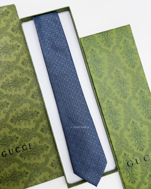 Gucci Petrol Blue GG HOOK SILK TIE