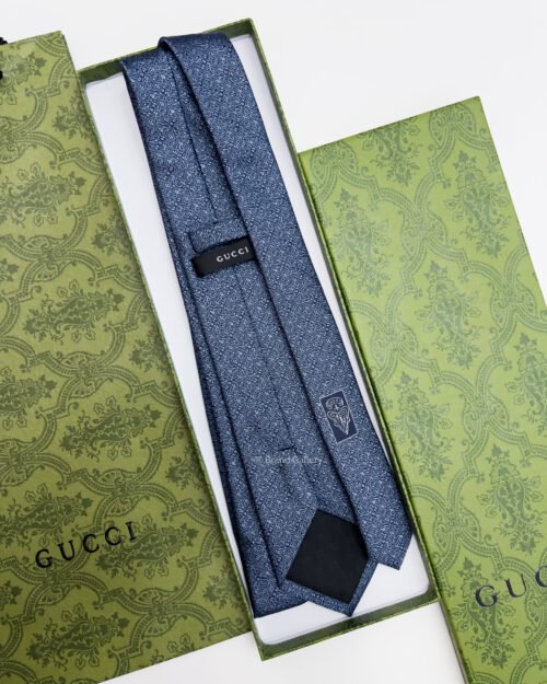 Gucci Petrol Blue GG HOOK SILK TIE