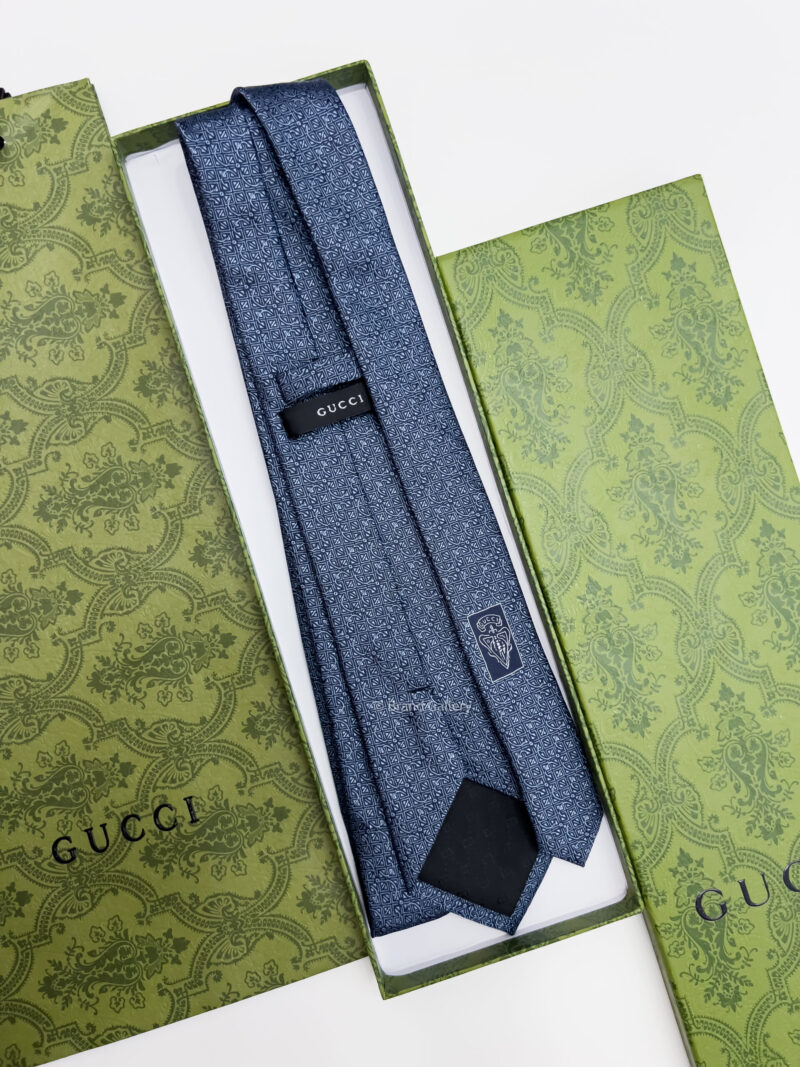 Gucci Petrol Blue GG HOOK SILK TIE