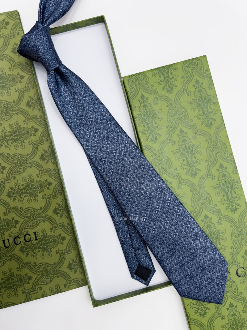 Gucci Petrol Blue GG HOOK SILK TIE