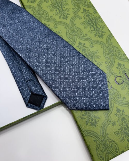 Gucci Petrol Blue GG HOOK SILK TIE