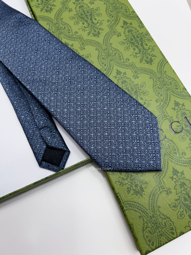 Gucci Petrol Blue GG HOOK SILK TIE