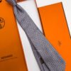 Hermes Grey Pink Le Pied A L'Etrier SILK TIE