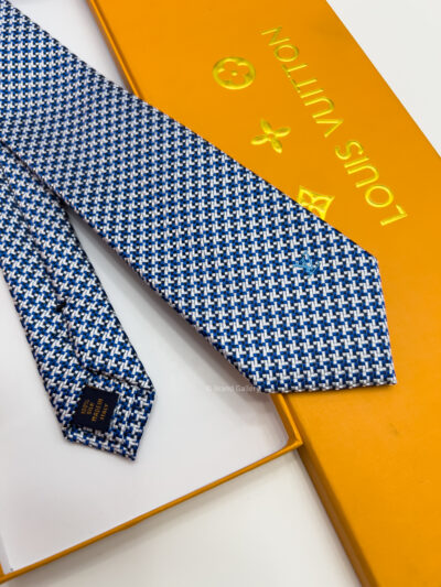 Louis Vuitton Blue ICONIC DAMIER WOVEN TIE