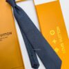 Louis Vuitton Grey Petrol V DOTS SILK TIE