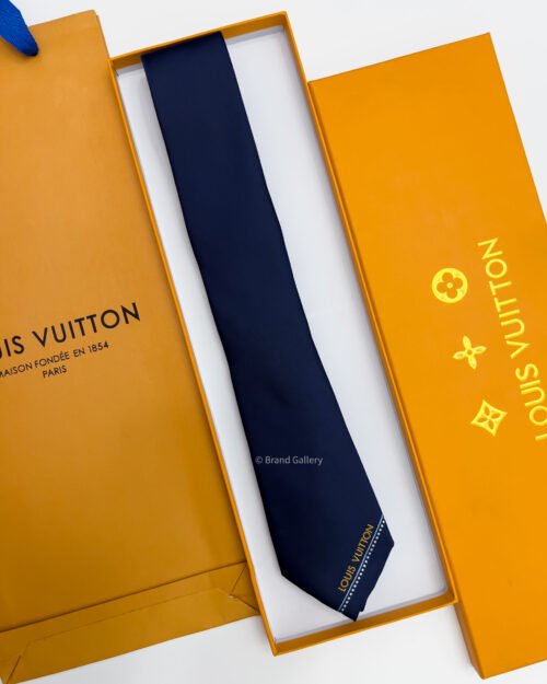 Louis Vuitton Dark Blue SOLID LOUIS VUITTON SILK TIE