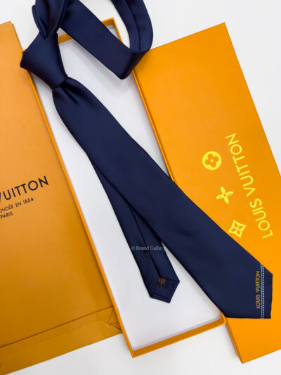 Louis Vuitton Dark Blue SOLID LOUIS VUITTON SILK TIE