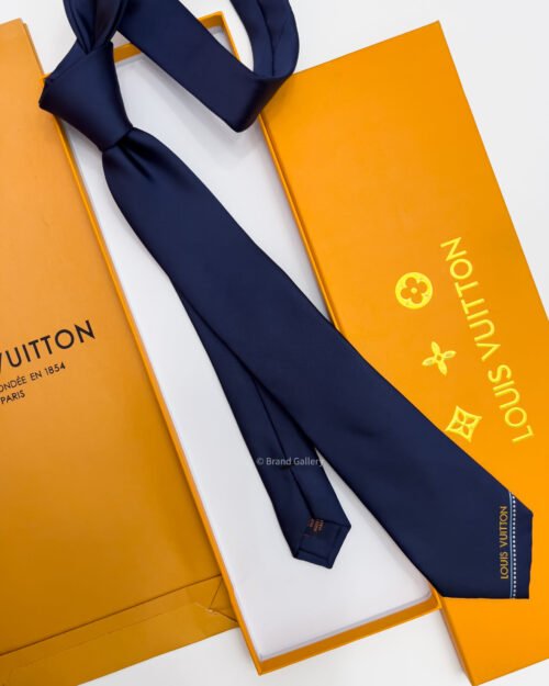 Louis Vuitton Dark Blue SOLID LOUIS VUITTON SILK TIE