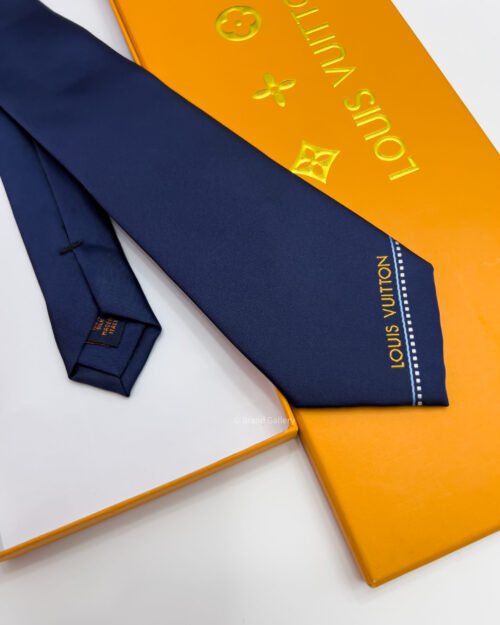 Louis Vuitton Dark Blue SOLID LOUIS VUITTON SILK TIE