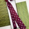 Gucci Burgundy GG CIRCLE FRAMED PATTERN SILK TIE