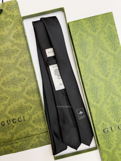 Gucci Black SINE AMORE NIHIL SILK TIE