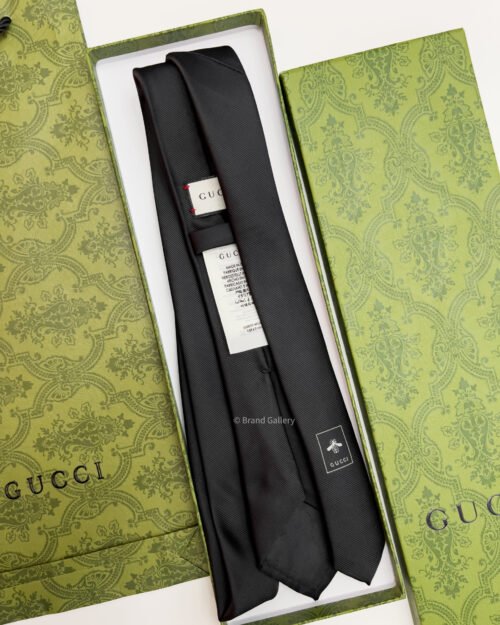 Gucci Black SINE AMORE NIHIL SILK TIE