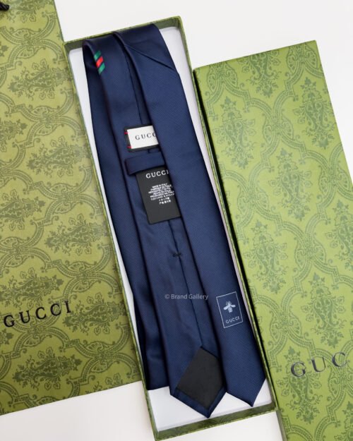Gucci Navy Blue TIGERWING VICTORY SILK TIE
