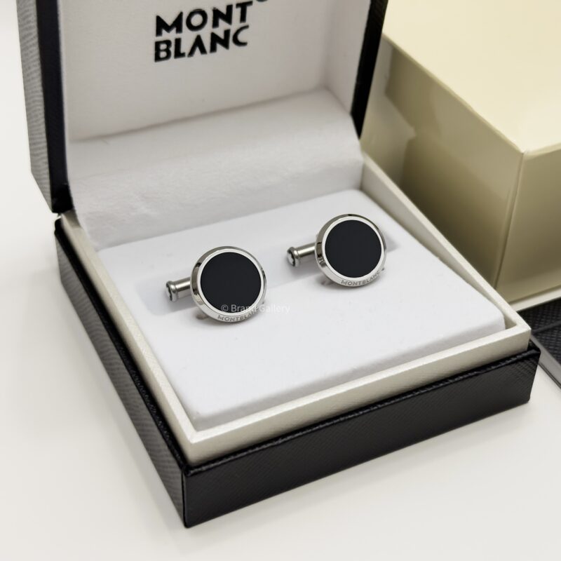 MontBlanc Silver Black Meisterstück Cufflink MB112896