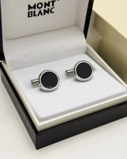 MontBlanc Silver Black Meisterstück Cufflink MB112896