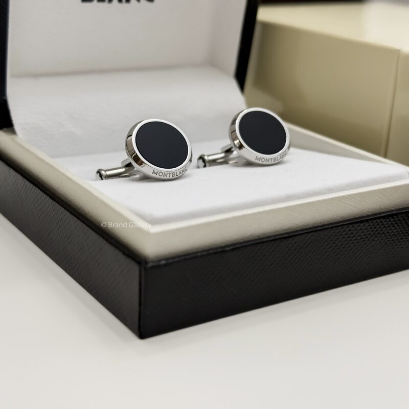 MontBlanc Silver Black Meisterstück Cufflink MB112896