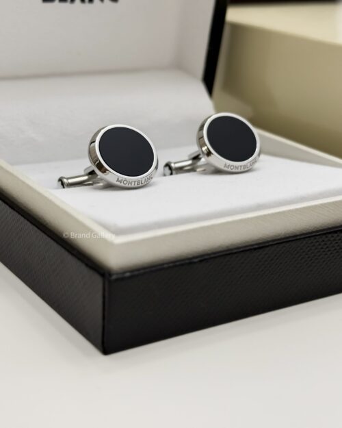MontBlanc Silver Black Meisterstück Cufflink MB112896