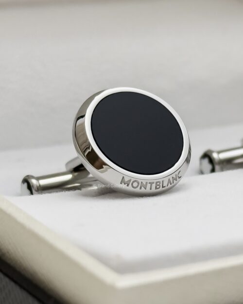 MontBlanc Silver Black Meisterstück Cufflink MB112896