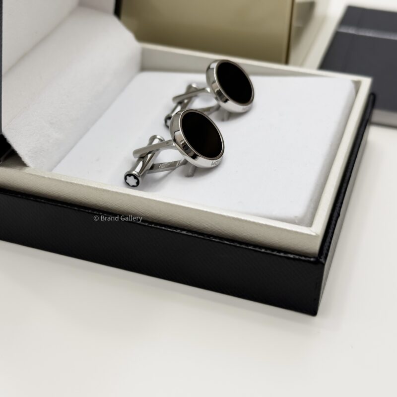 MontBlanc Silver Black Meisterstück Cufflink MB112896