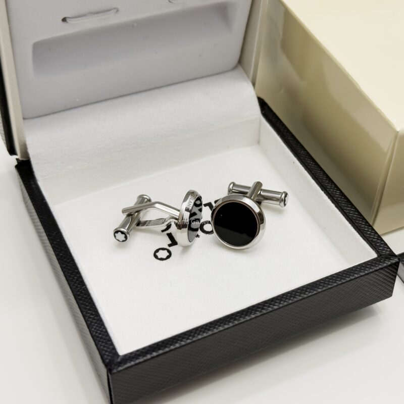 MontBlanc Silver Black Meisterstück Cufflink MB112896