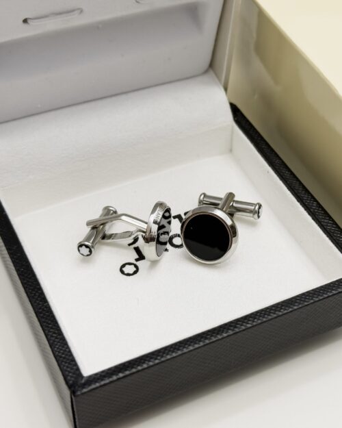 MontBlanc Silver Black Meisterstück Cufflink MB112896