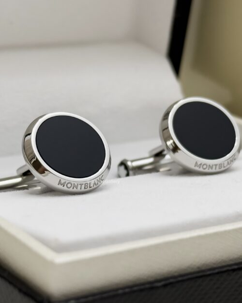 MontBlanc Silver Black Meisterstück Cufflink MB112896